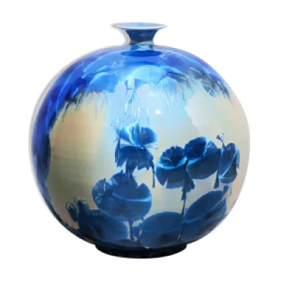 Vase japonais en porcelaine - bleue