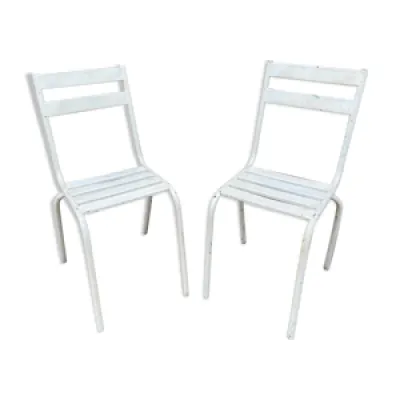 Paire de chaises bistrot - terrasse metal