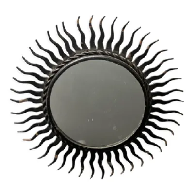 Miroir soleil en metal - noir 1960