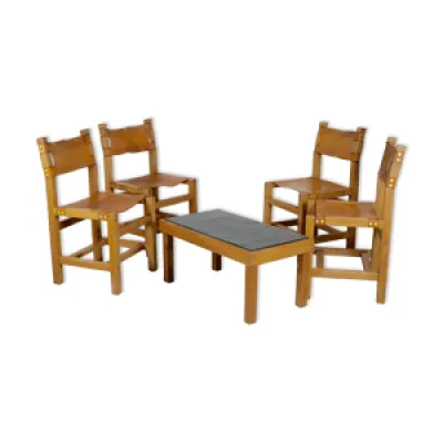 Ensemble de 4 chaises - 1970 table