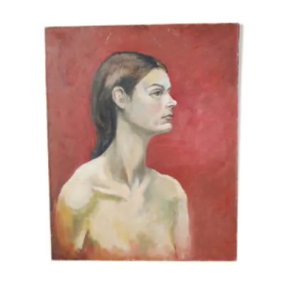 Portrait de femme, huile - peinture