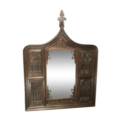 Ancien miroir en chêne - gothique