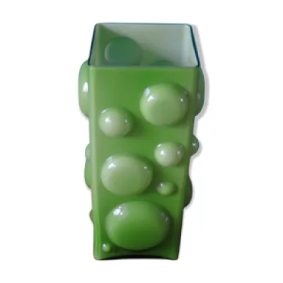 Vase carré à demi-bulles - verre danemark