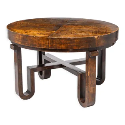 Table en bois rond extensible - 1930 art
