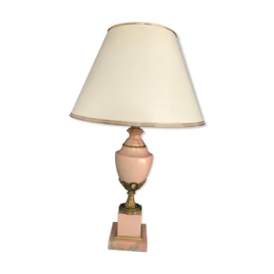 Lampe en marbre rose - bronze