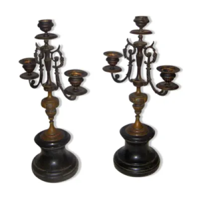 2 anciens chandeliers - laiton