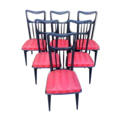 6 chaises laquées noires