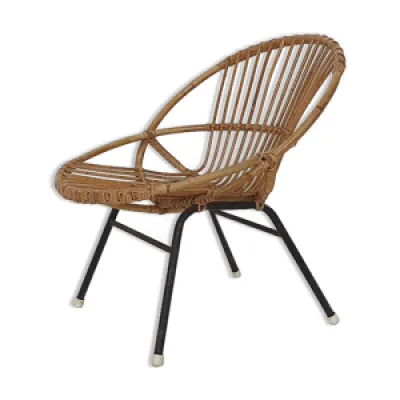 fauteuil en rotin et - 1950