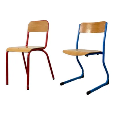 Lot de 2 chaises d'école - industrielles