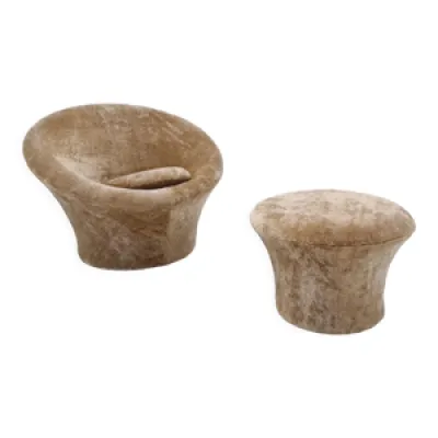 fauteuil et pouf Mushroom - 1960 pierre