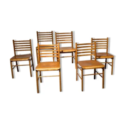 Ensemble de 6 chaises - clair bois