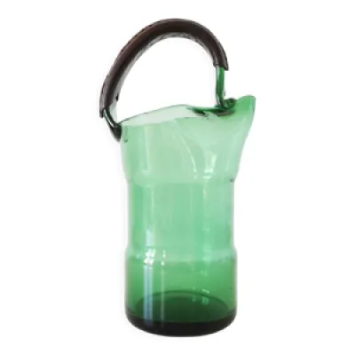 Carafe en verre verte - italienne 1950
