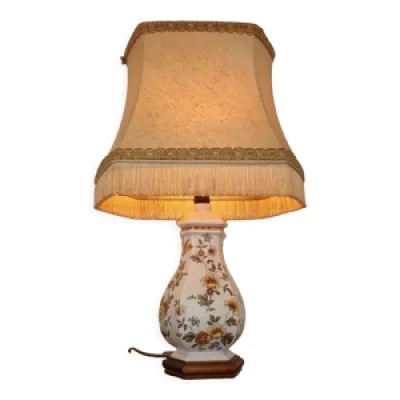 Lampe de table en céramique - bois