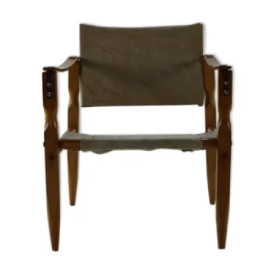 fauteuil safari de conception - accoudoirs bois