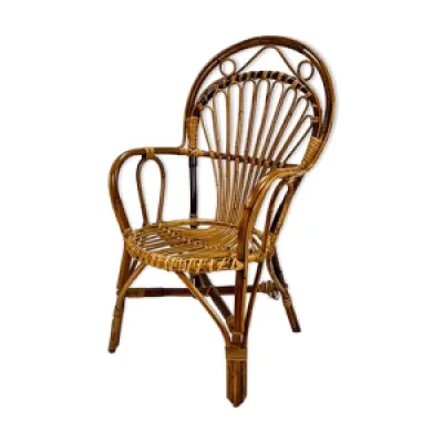 chaise latérale en rotin - 1960