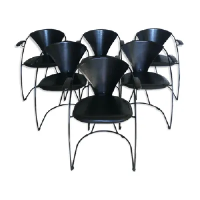 4 chaises de salle à - noir