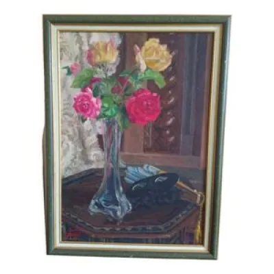 Huile sur toile 54x37 - bouquet