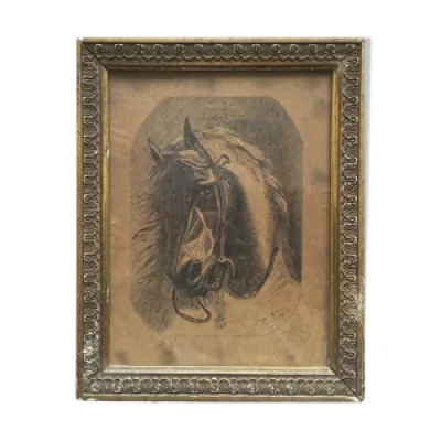 Tableau Portait de cheval - 1894