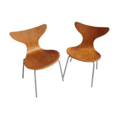 Pair 2 seagull chairs - jacobsen for fritz