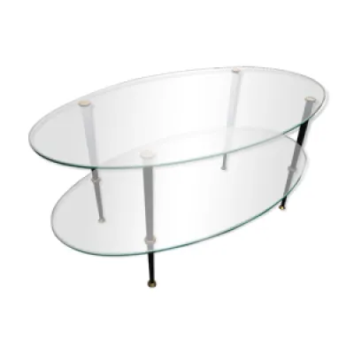 Table basse en verre - double plateau