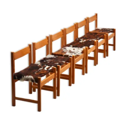 Série de 6 chaises en - pin 1970
