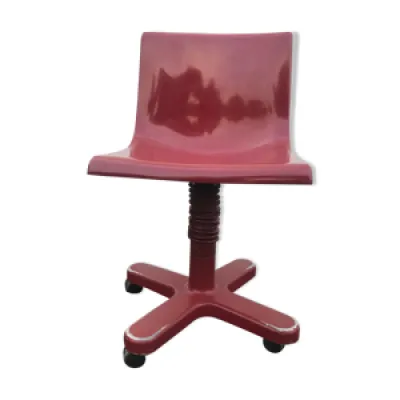 chaise de bureau rouge - 1970