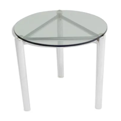 Side table with frame - chrome and glass