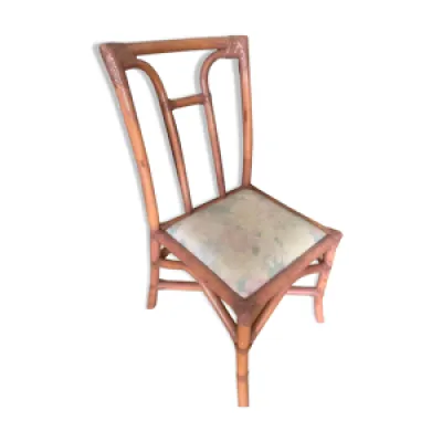 Chaise en rotin Maugrion - cuir