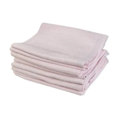 Lot 9 serviettes - coton rose