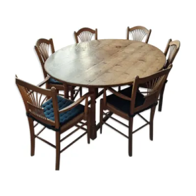 table anglaise ovale - chaises