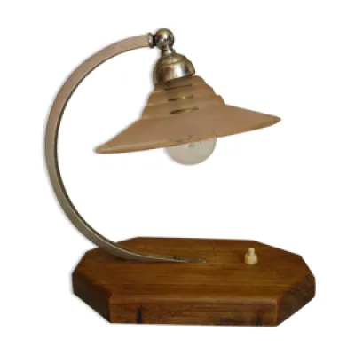 Lampe table ou - socle bois