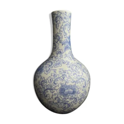 Vase tianqiuping en porcelaine - bleu