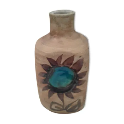 Vase bouteille céramique - fleur milieu