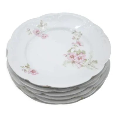 Ancien service 6 assiettes - plates porcelaine