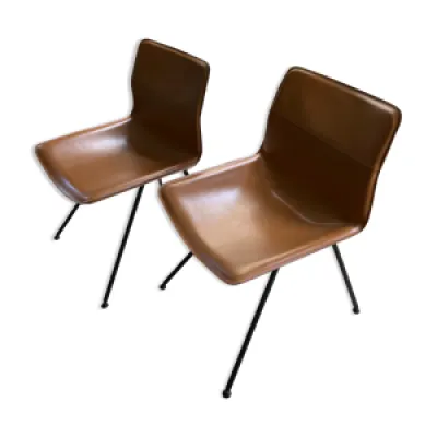 Lot de 2 chaises Zanotta - cuir