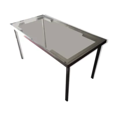 Table convertible design - acier verre
