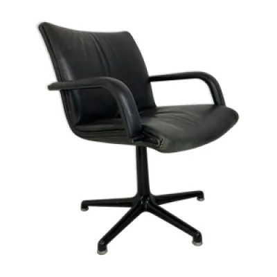 Chaise de bureau Artifort - cuir noir acier