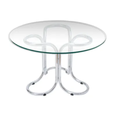 Table circulaire en verre - milieu moderne