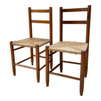 Paire de chaises paille - mobilier