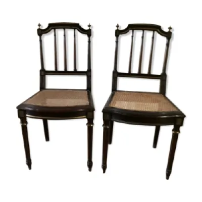 Paire de chaises Napoléon - filets laiton