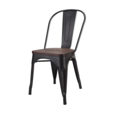 Chaise Industrielle en - bois noir assise