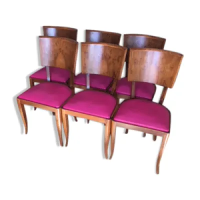 chaises art déco en - cuir