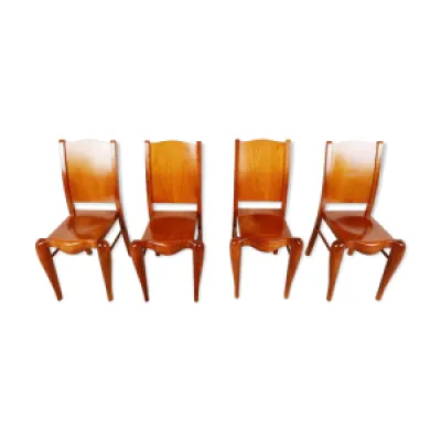 set 4 chaises salle - bois