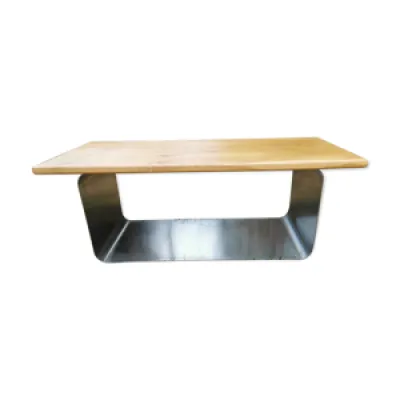 Table basse design en - inox plateau