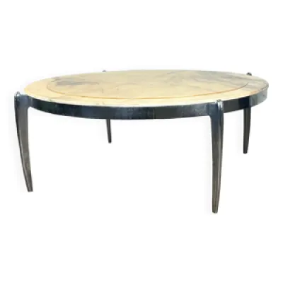 Table basse en marbre - acier inoxydable