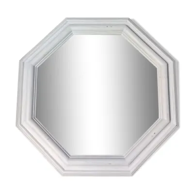 Miroir Octogonal biseauté - blanc bois