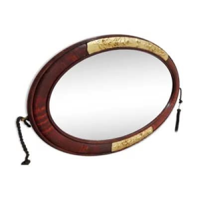 Miroir ovale bois époque - moderniste art