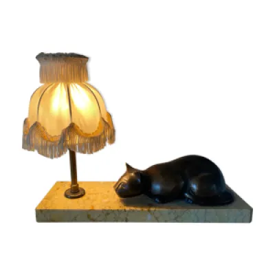 Lampe ancienne veilleuse - bronze abat jour