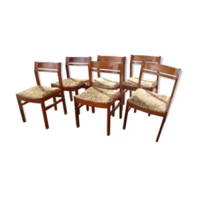 Série de 6 chaises en Pao Rosa