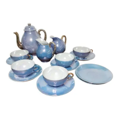 Service à thé en porcelaine - bleu